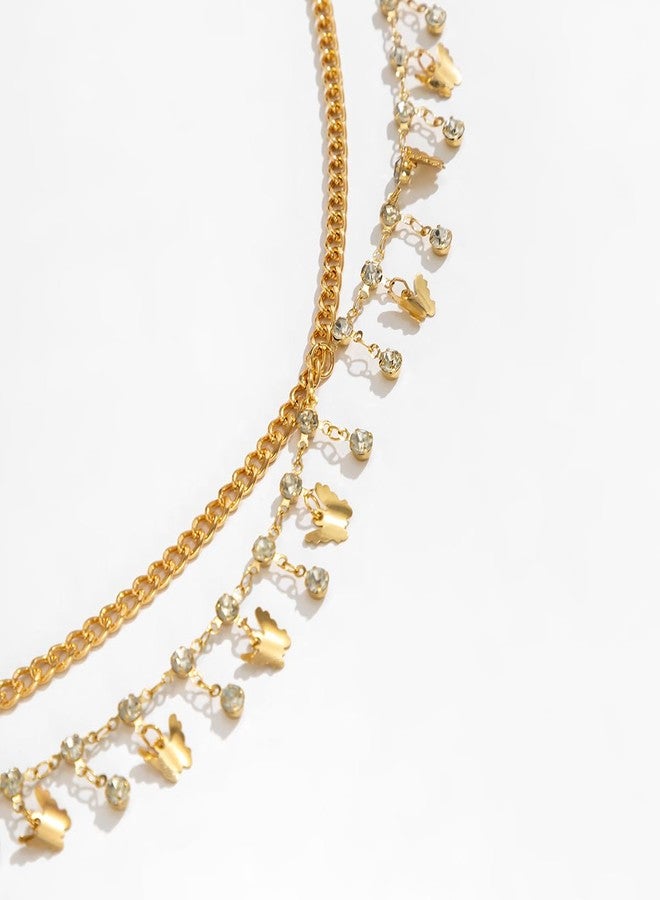 Xeyau Waist Chains Belly Chains for Women Waist Beads Dainty Layered Gold Body Chain Jewelry for Women Summer Beach Bikini Stomach Jewelry Accessories (Crystal Butterfly) - Image 4
